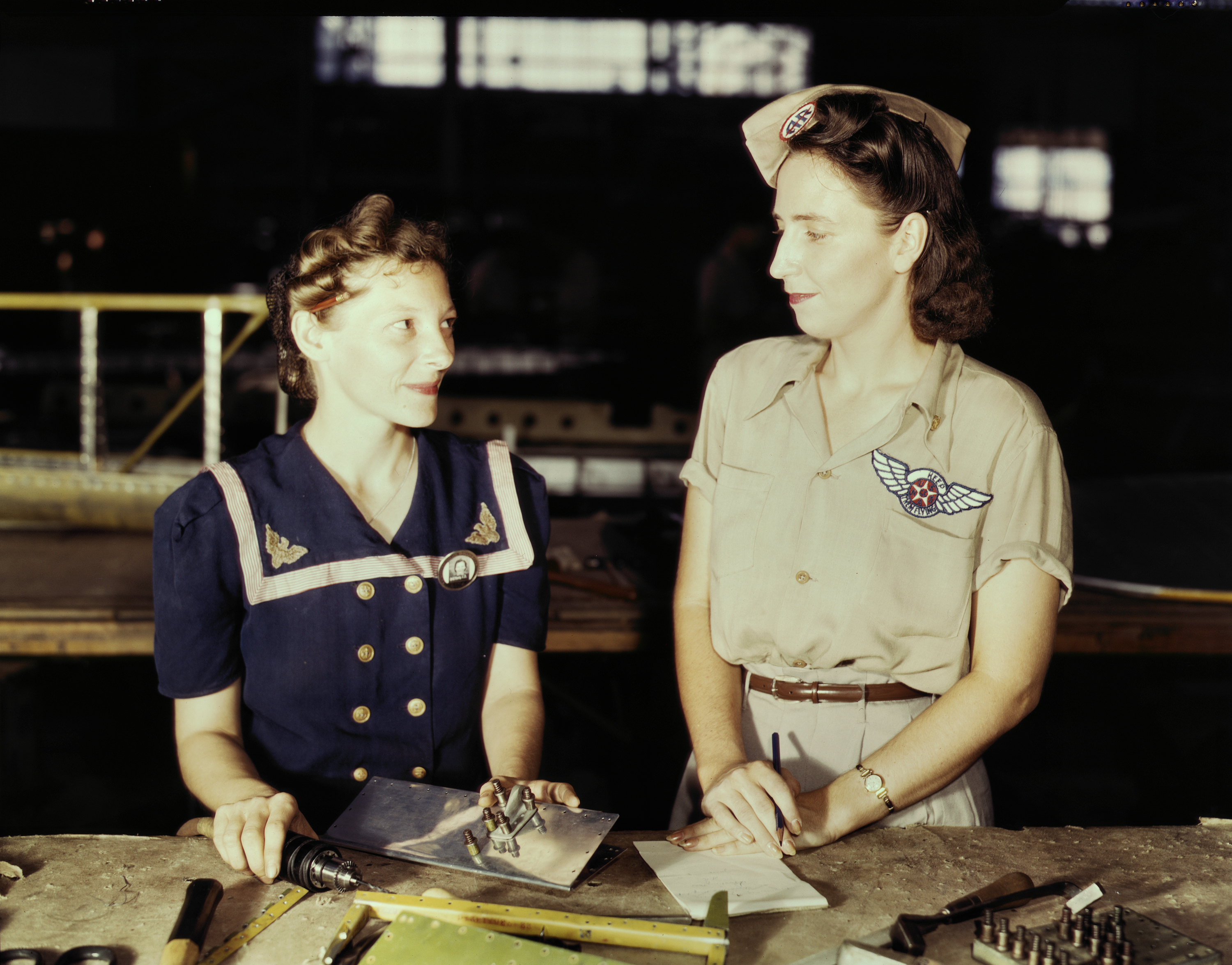 Pearl Harbor Widow Supervises Assembly and Repair Department