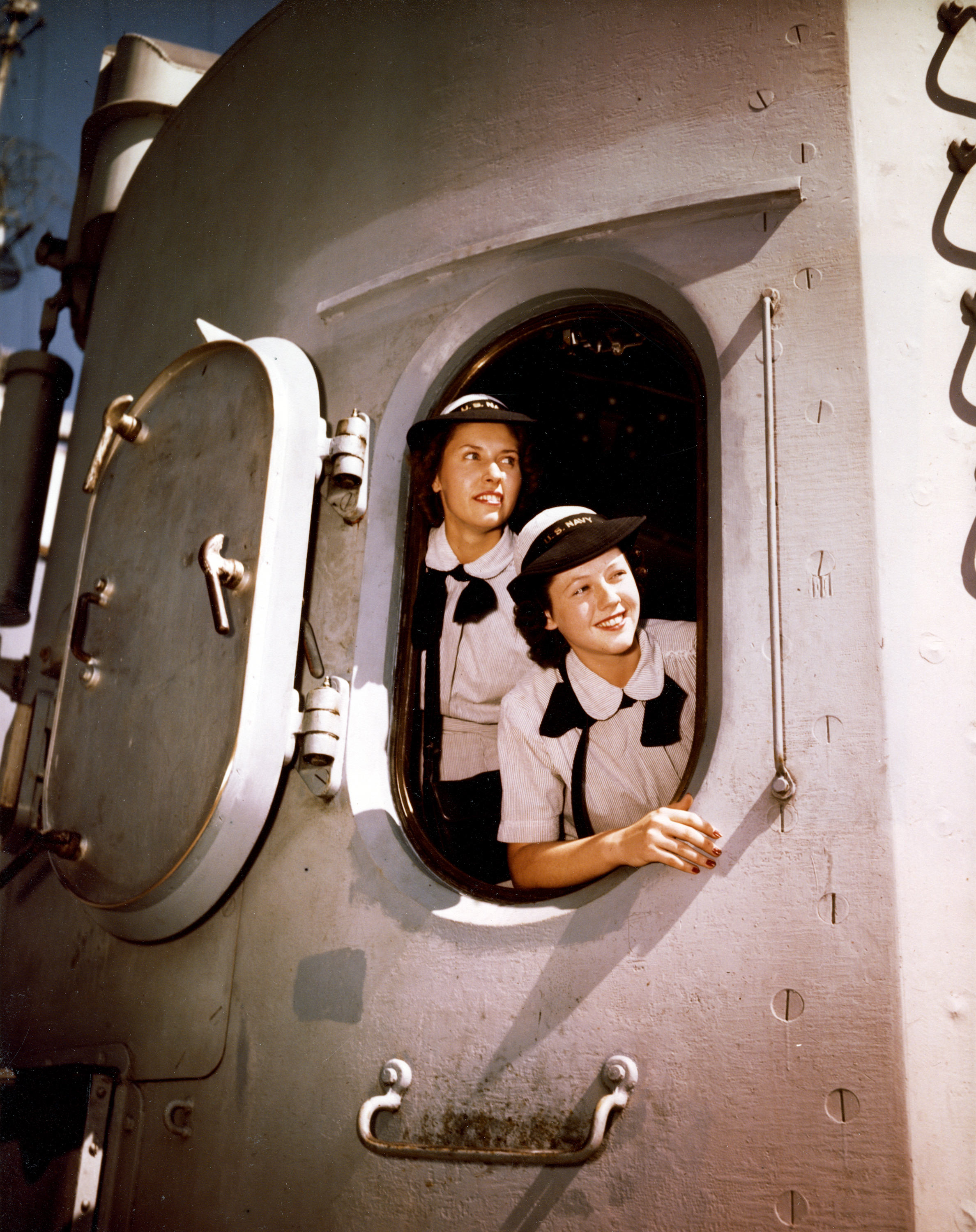 Two WAVES Looking Out Gun Mount Door