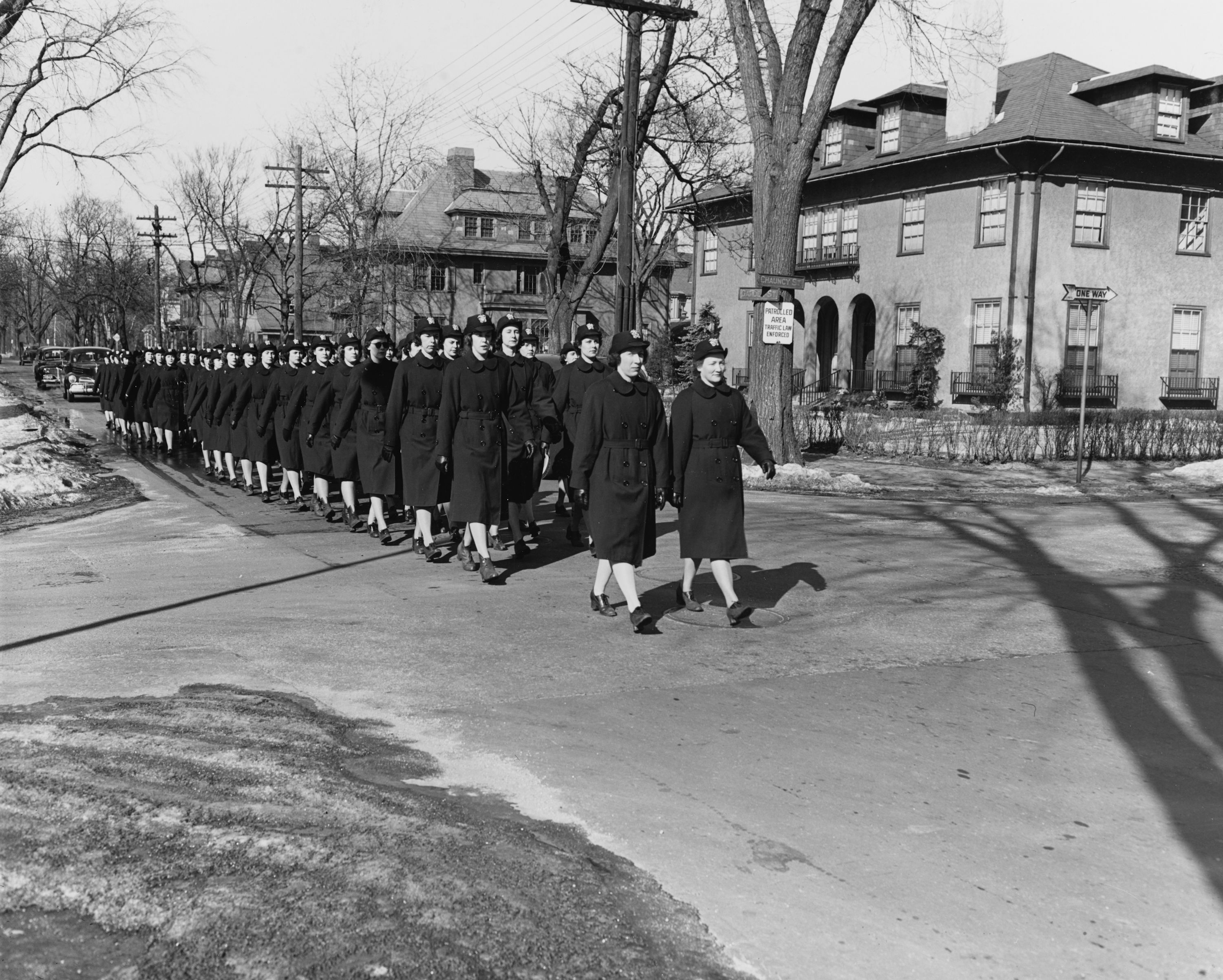 WAVES Officers Marching to School in Cambridge