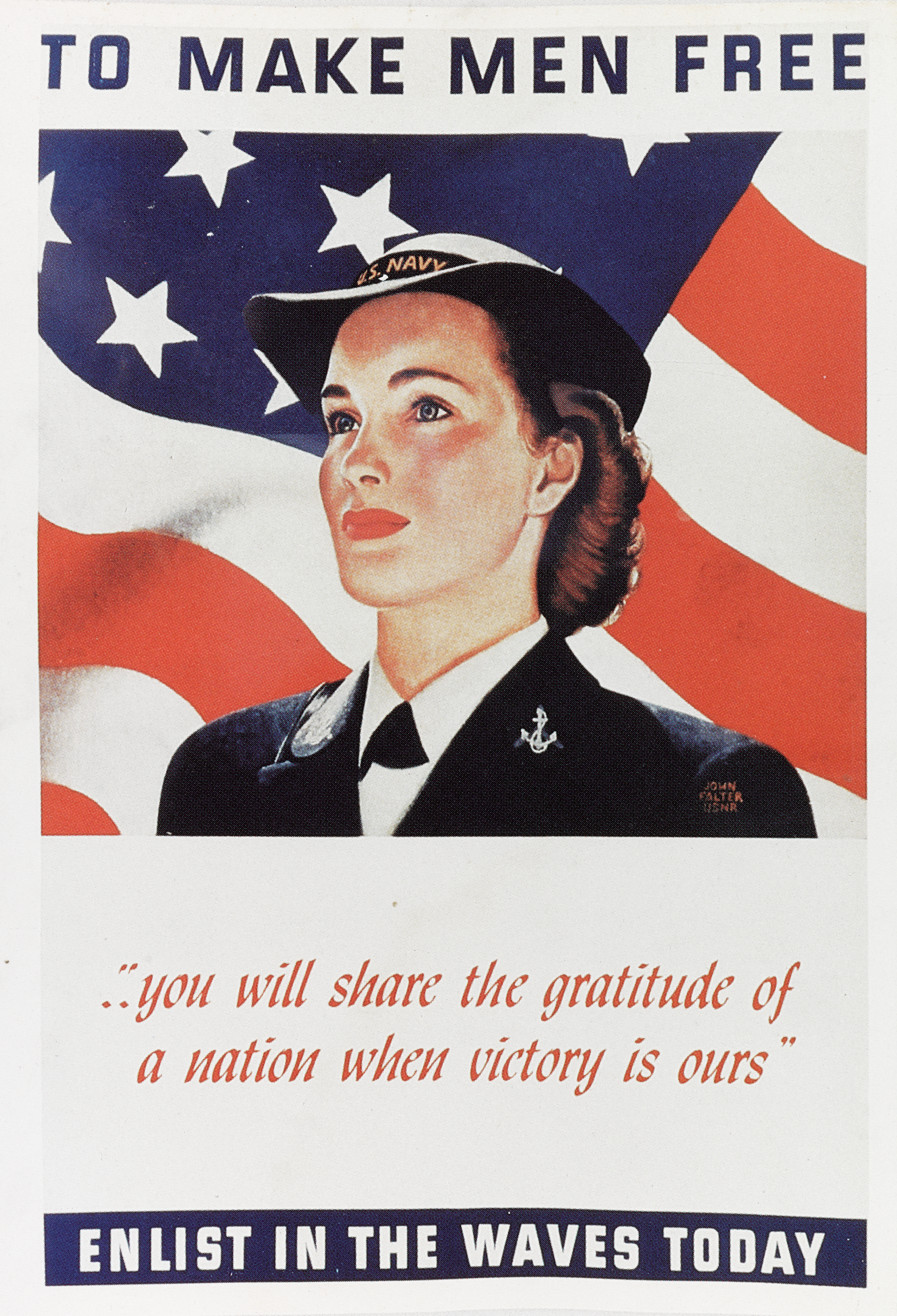 To Make Men Free WWII WAVES Recruiting Poster