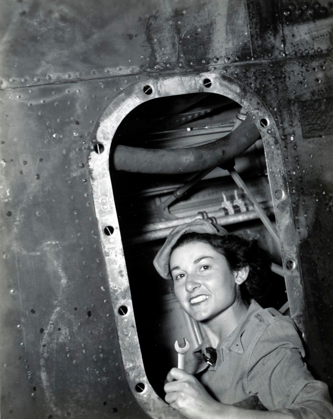 WAC Private Works on B-17 Aircraft Wing