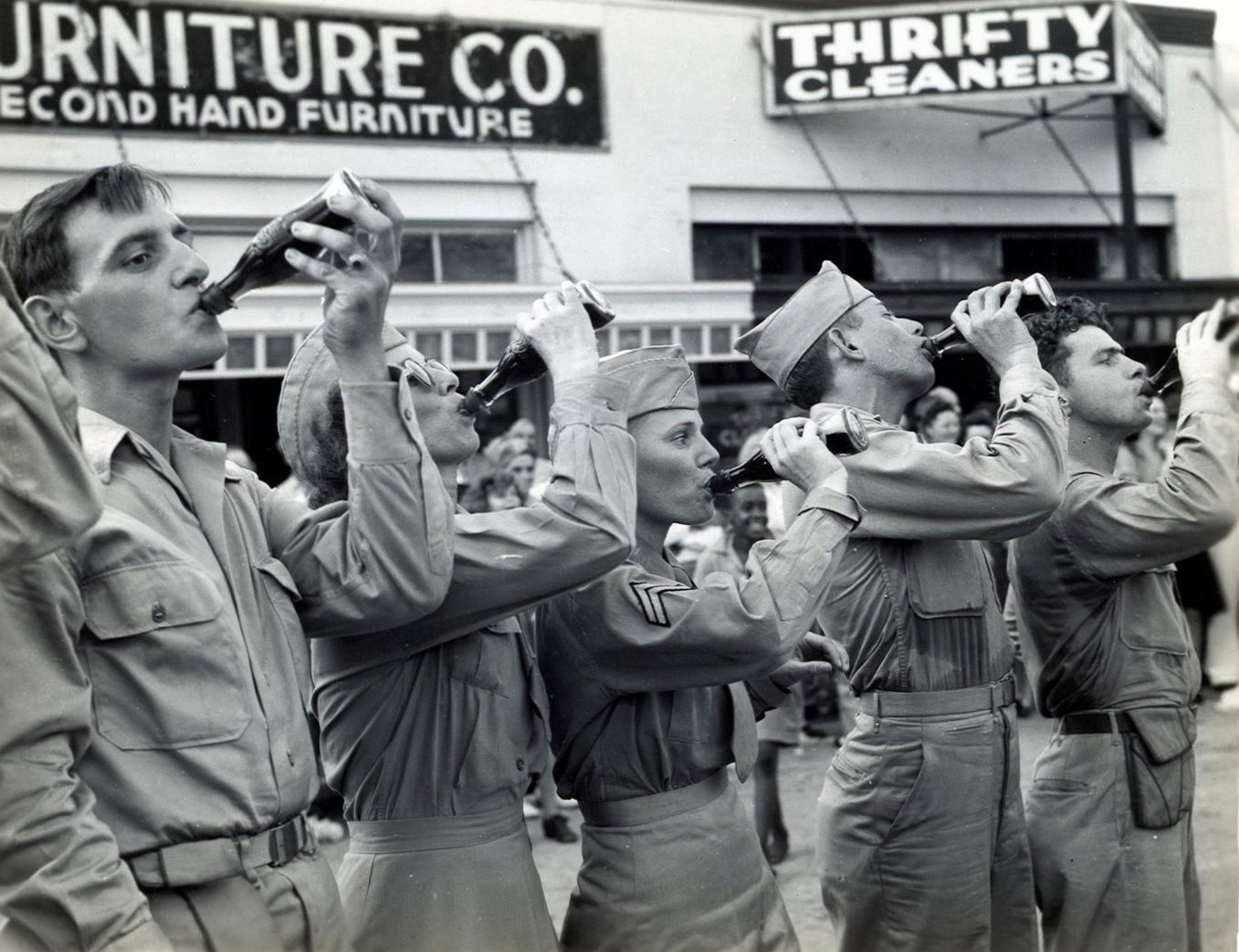 Army WACs and Soldiers Drinking Coca Cola
