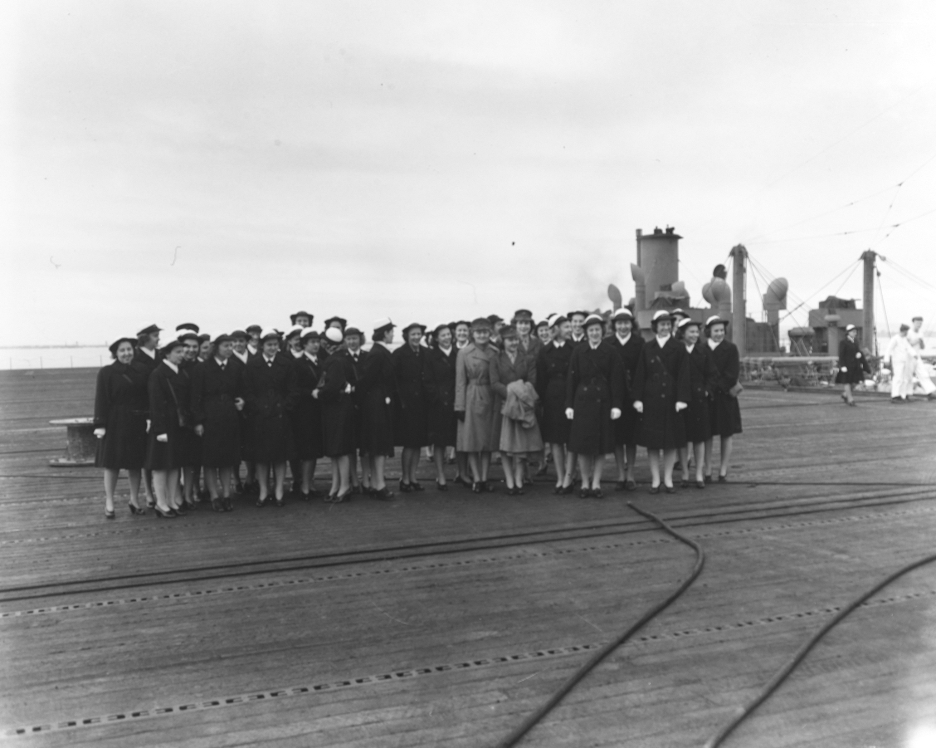 WAVES and Women Marines Visit USS Tripoli