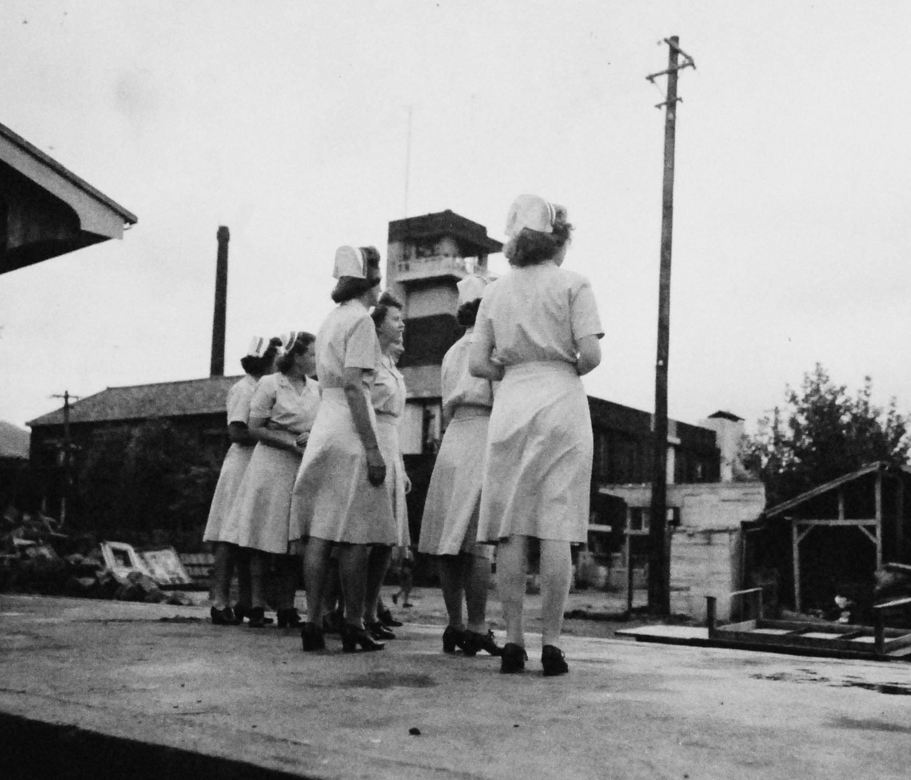 Navy Nurses from USS Haven Await POW Arrivals