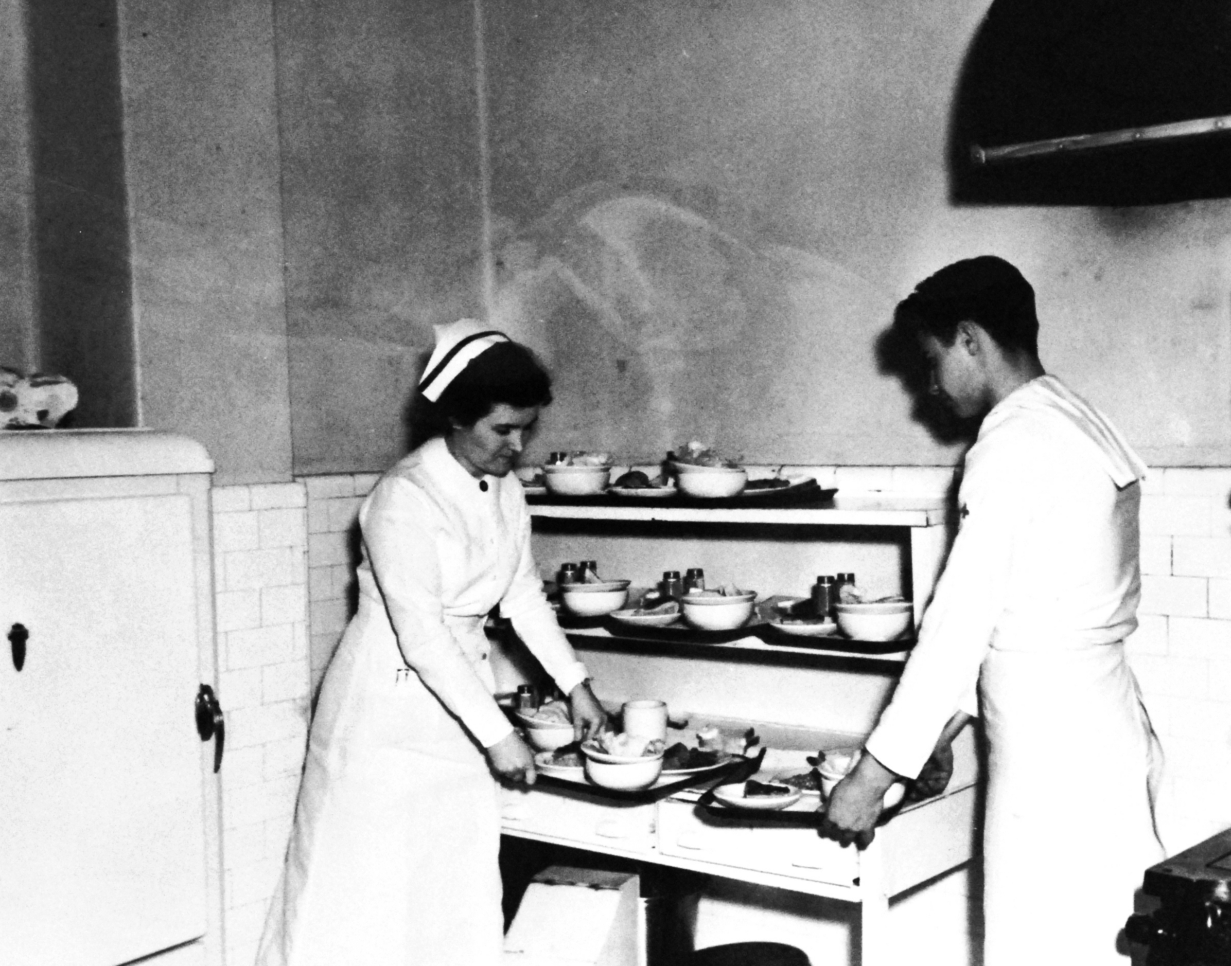 Navy Nurse in the Kitchen on the USS Relief