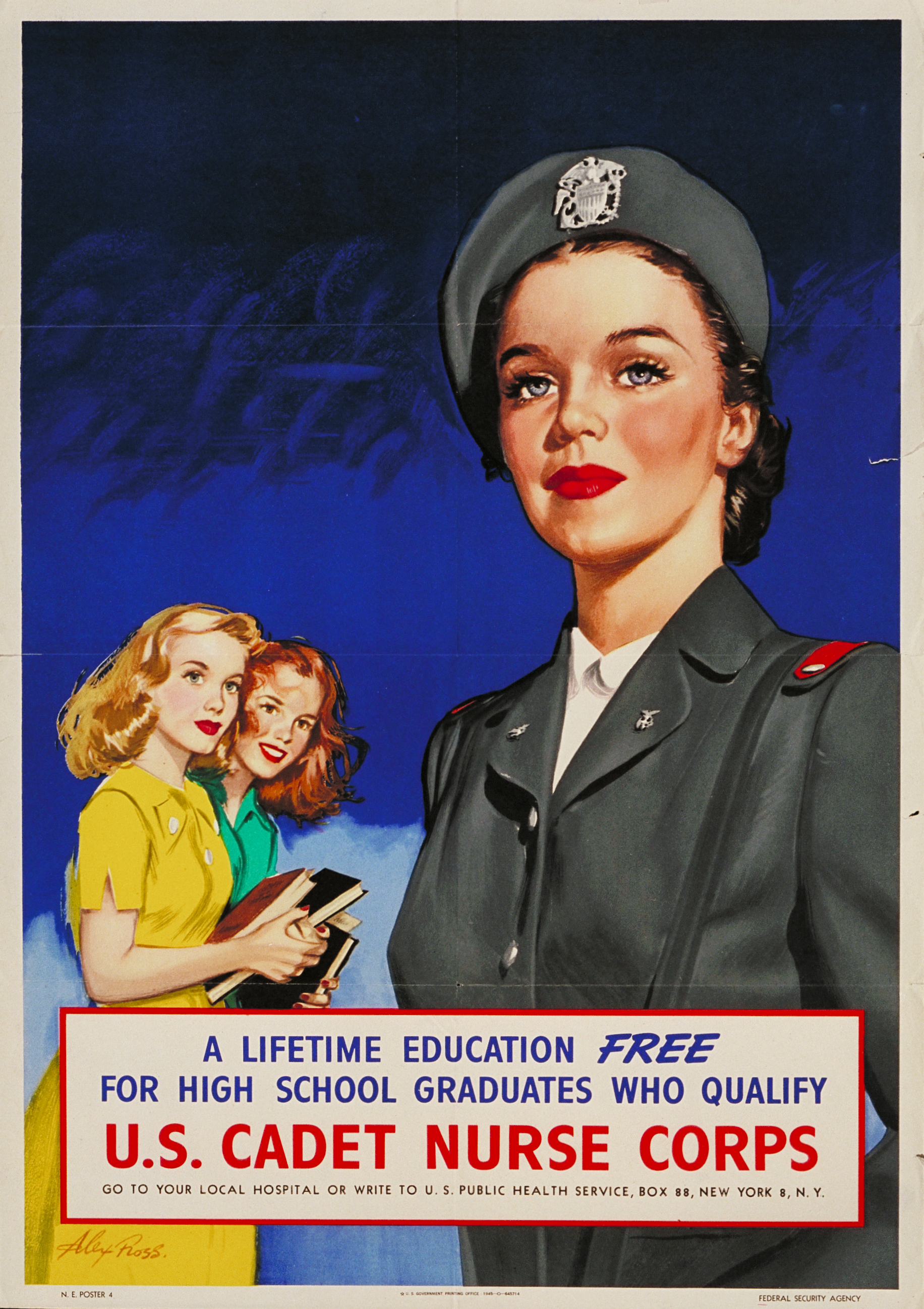 Lifetime Education U.S. Cadet Nurse Corps WWII Poster