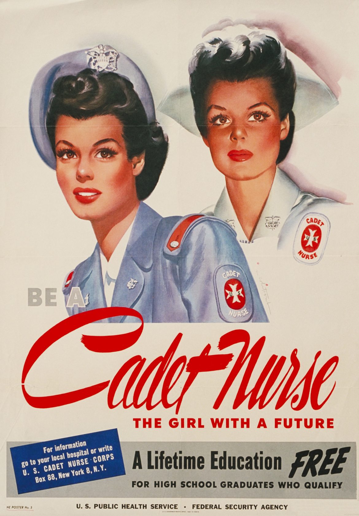 Be a Cadet Nurse Girl With a Future WWII Recruiting Poster Women of