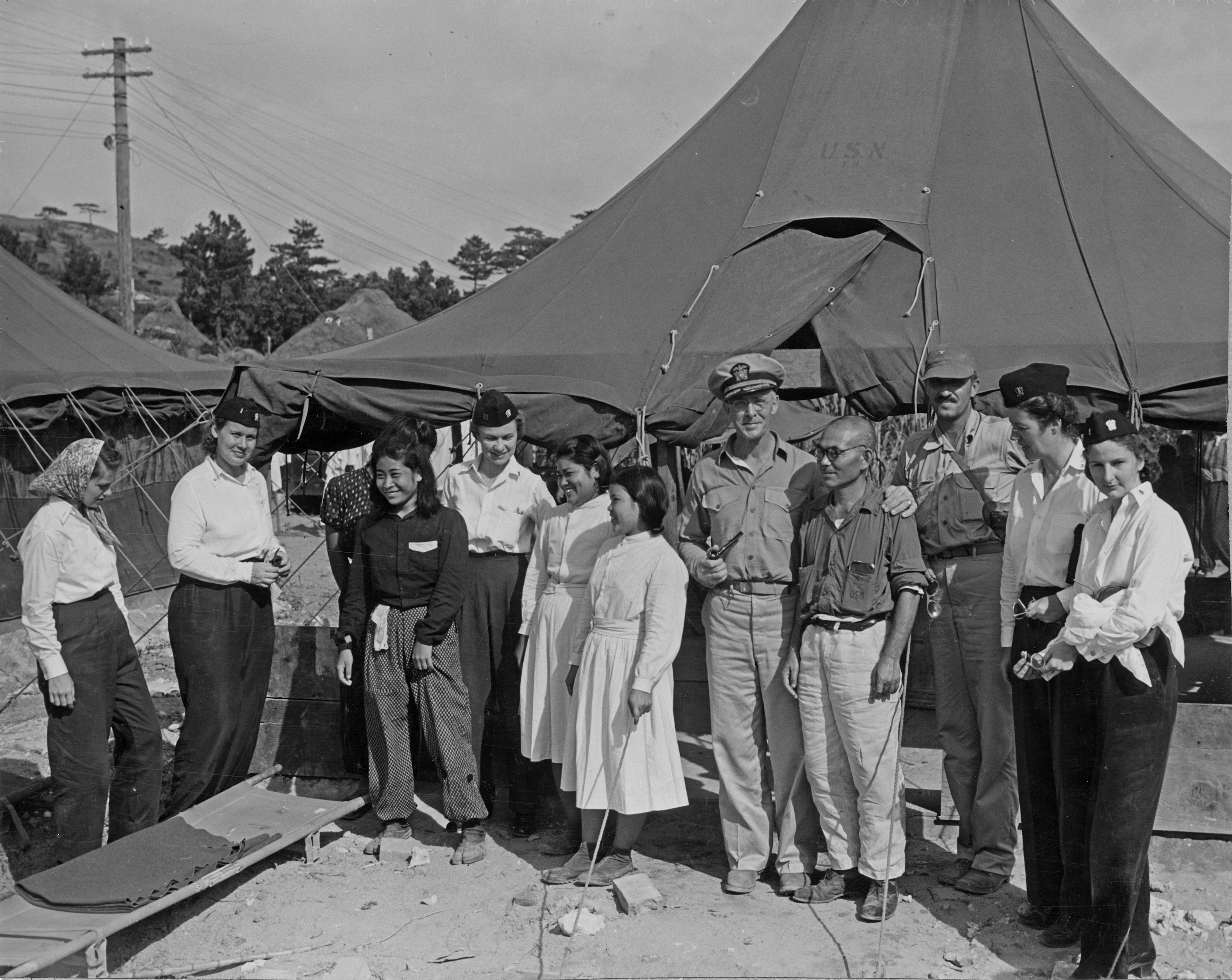 Nurses and Doctors at Military Hospital in Okinawa