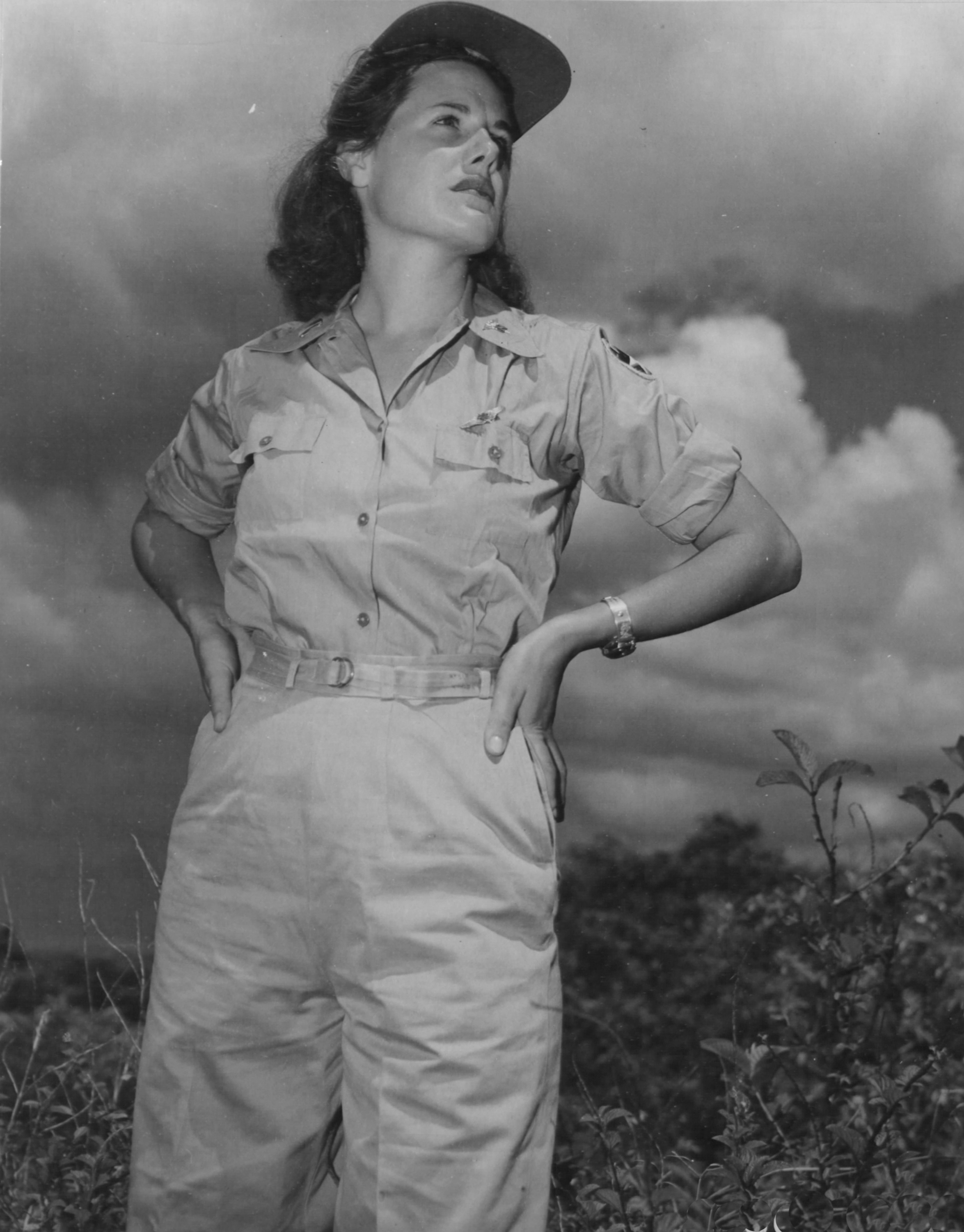 Army Flight Nurse in Bivouac Area in Oahu