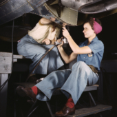 Women at Work on Bomber at Douglas Aircraft Company Women at Work on Bomber at Douglas Aircraft Company